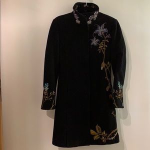 Embroidered trench coat